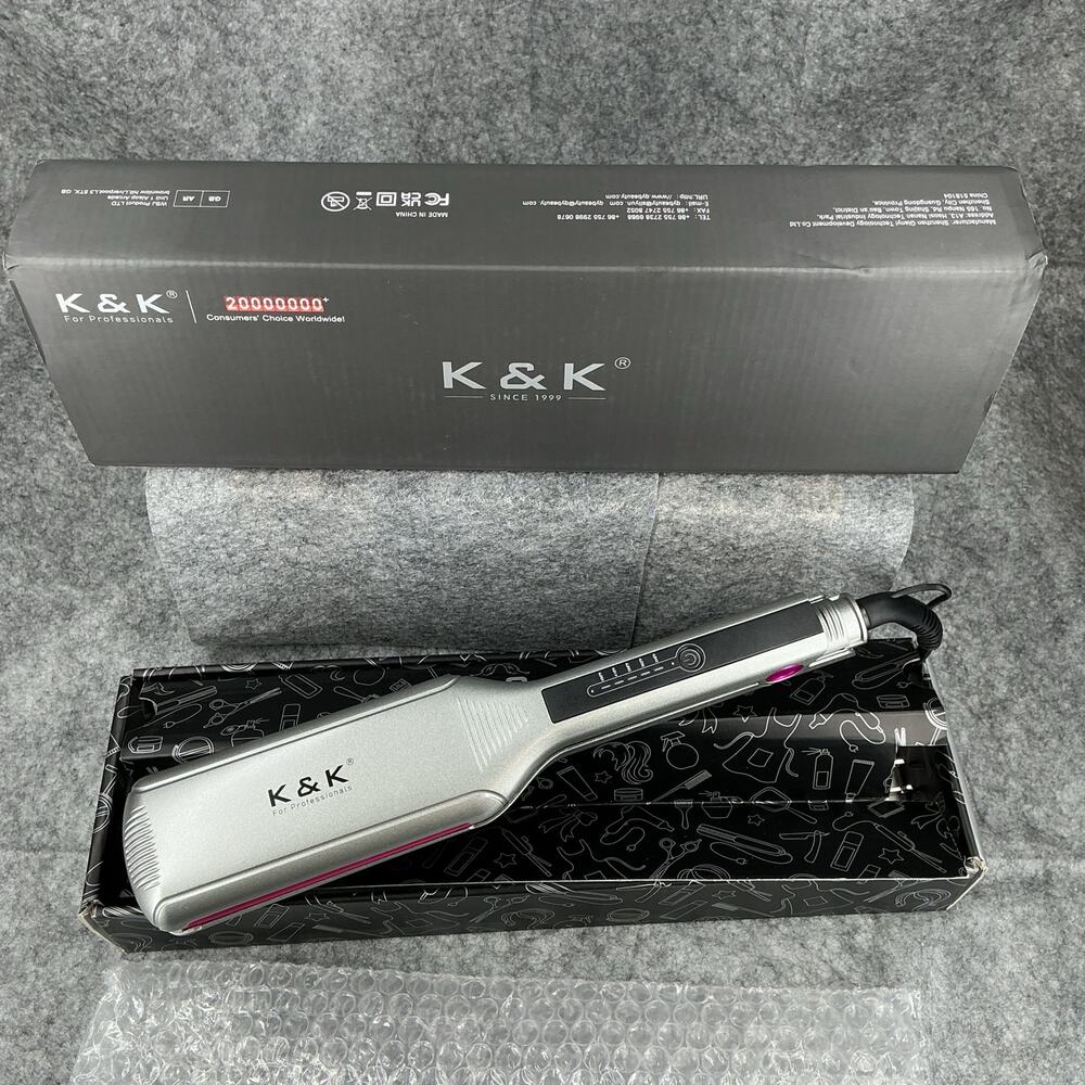 K&K QY-1085 Professional Hair Straightener 2.16 Extra Wide Flat Iron New 804